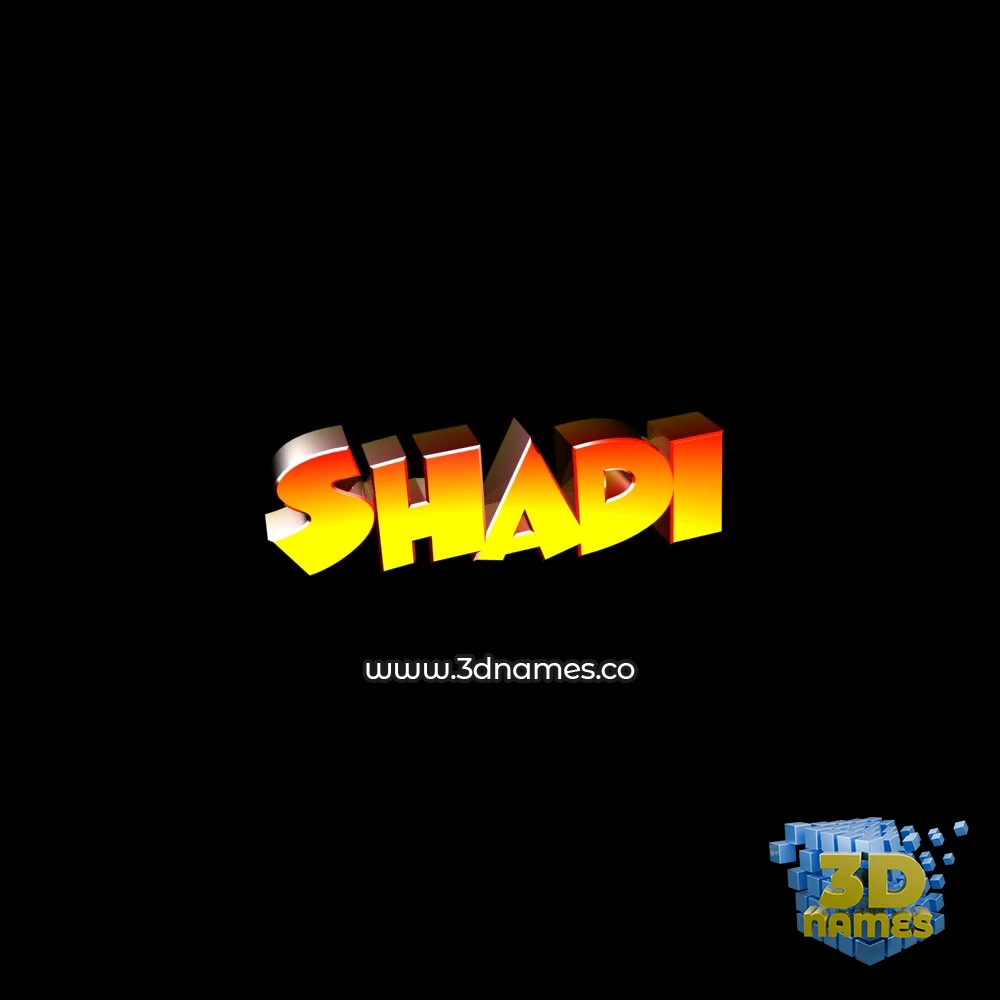 shadi in Black Background style - 3D name wallpaper