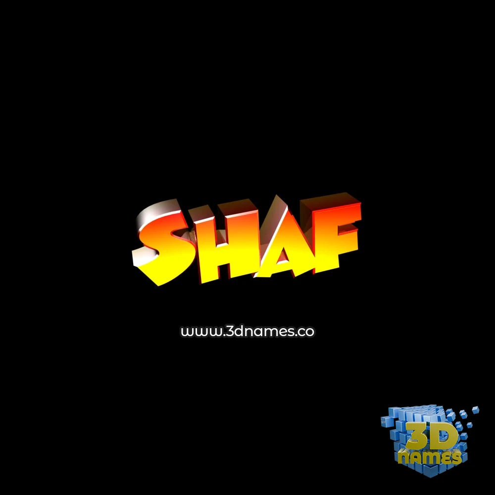 shaf in Black Background style - 3D name wallpaper