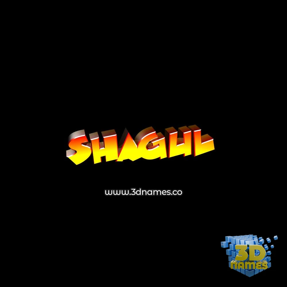 shagul in Black Background style - 3D name wallpaper