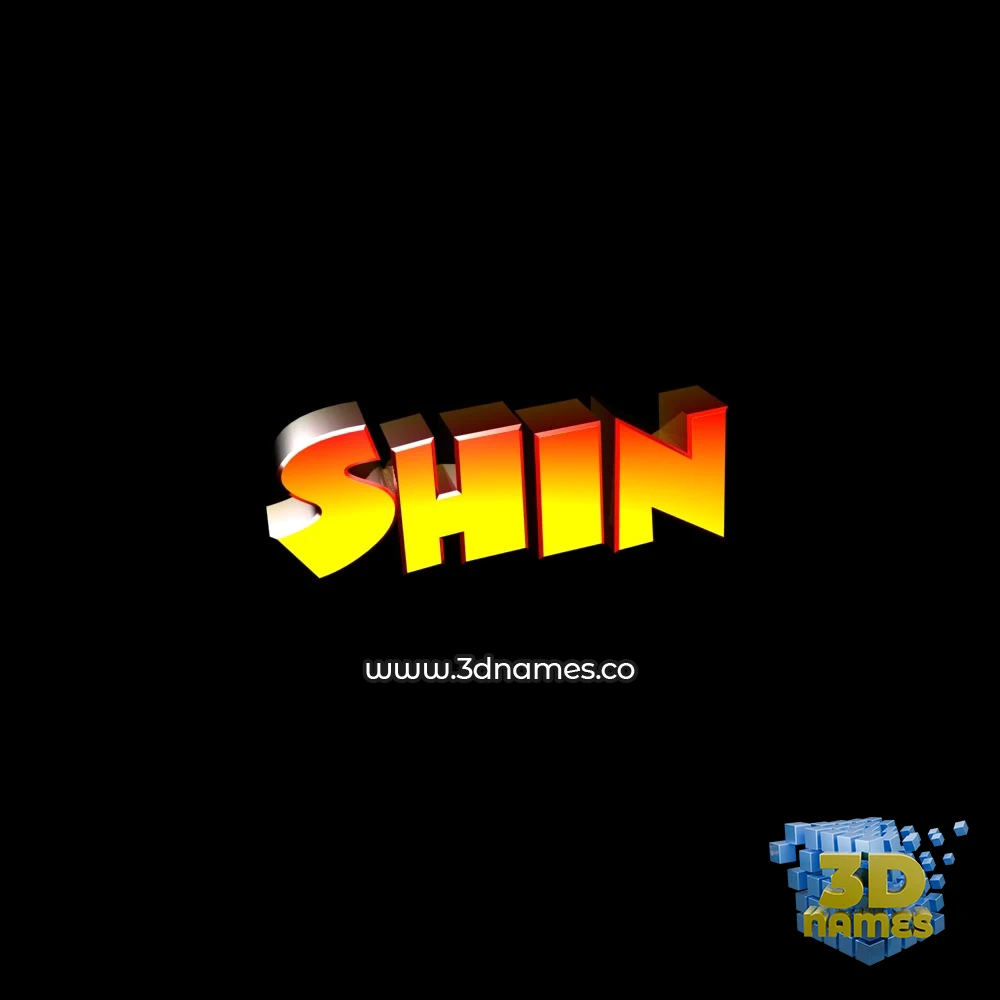shin in Black Background style - 3D name wallpaper