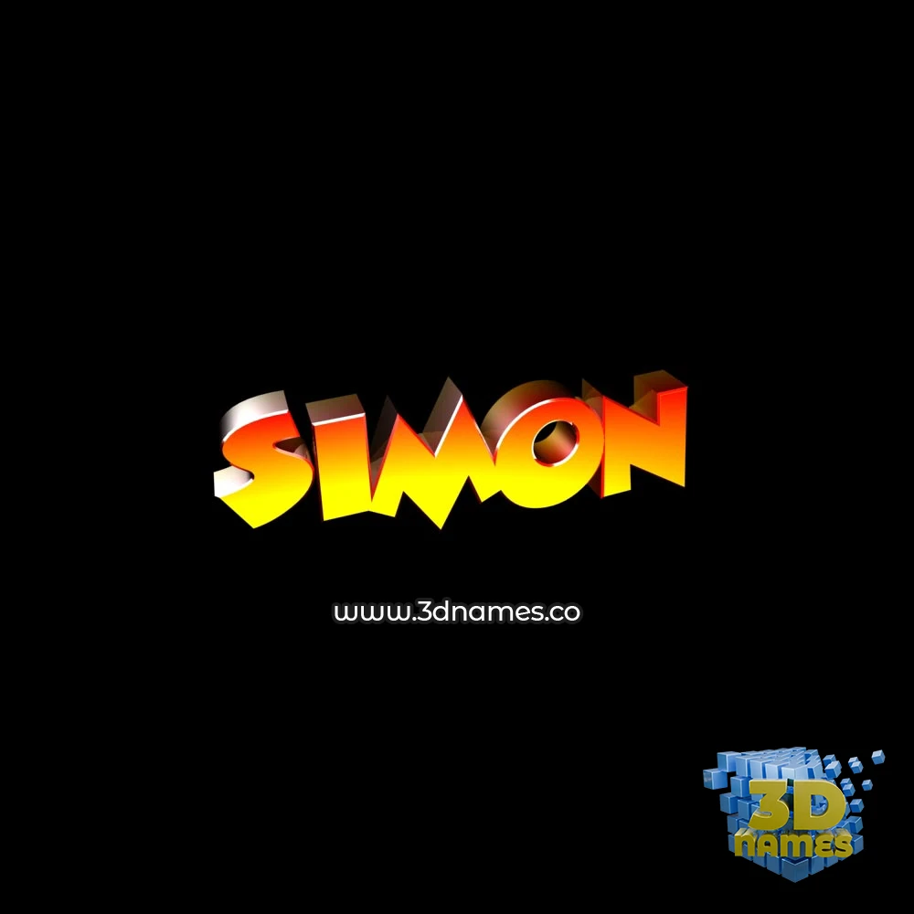 simon in Black Background style - 3D name wallpaper