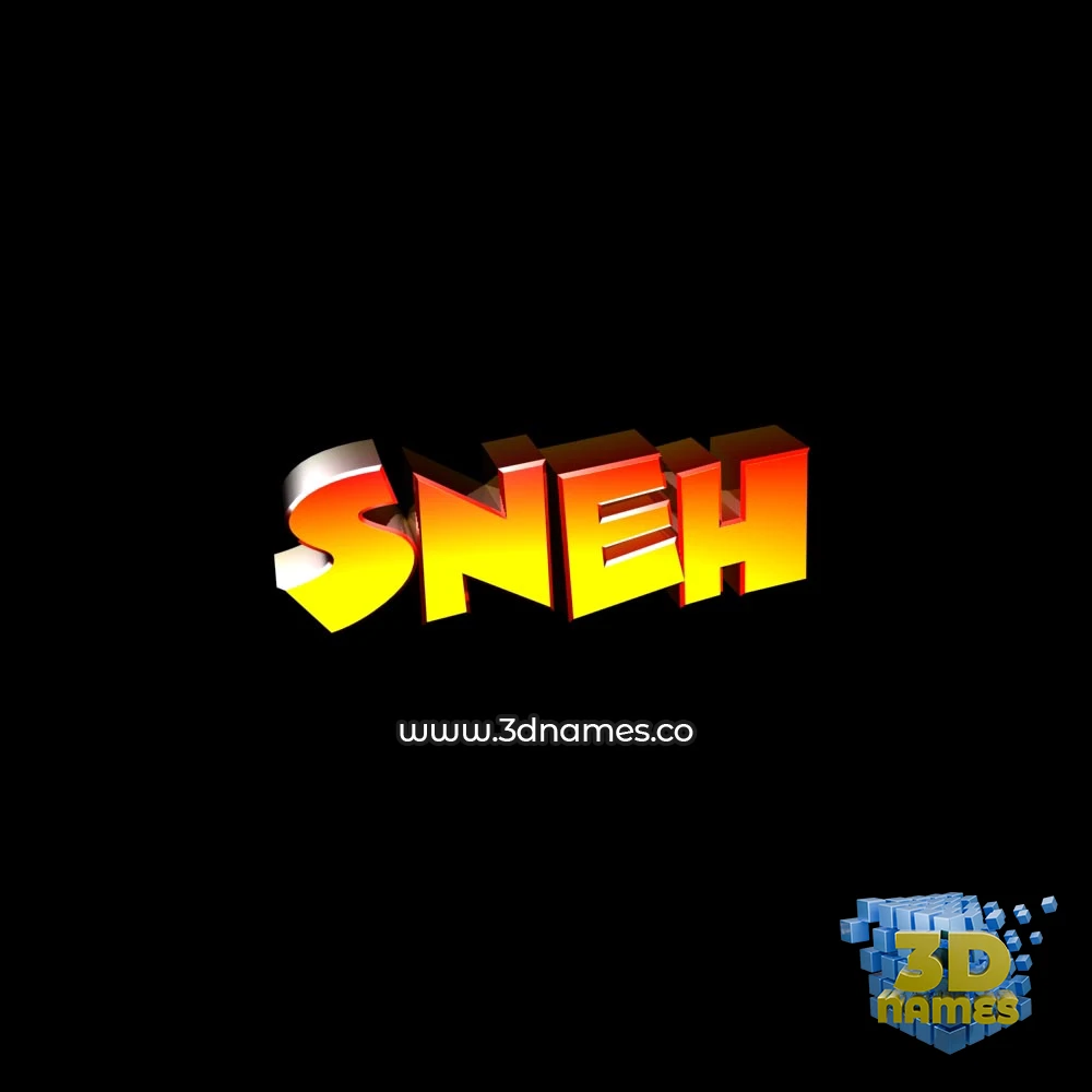 sneh in Black Background style - 3D name wallpaper