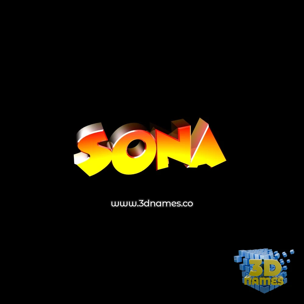 sona in Black Background style - 3D name wallpaper
