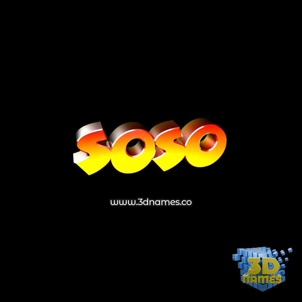 soso in Black Background style - 3D name wallpaper