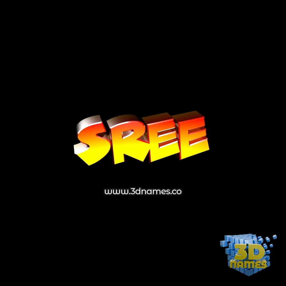sree in Black Background style - 3D name wallpaper