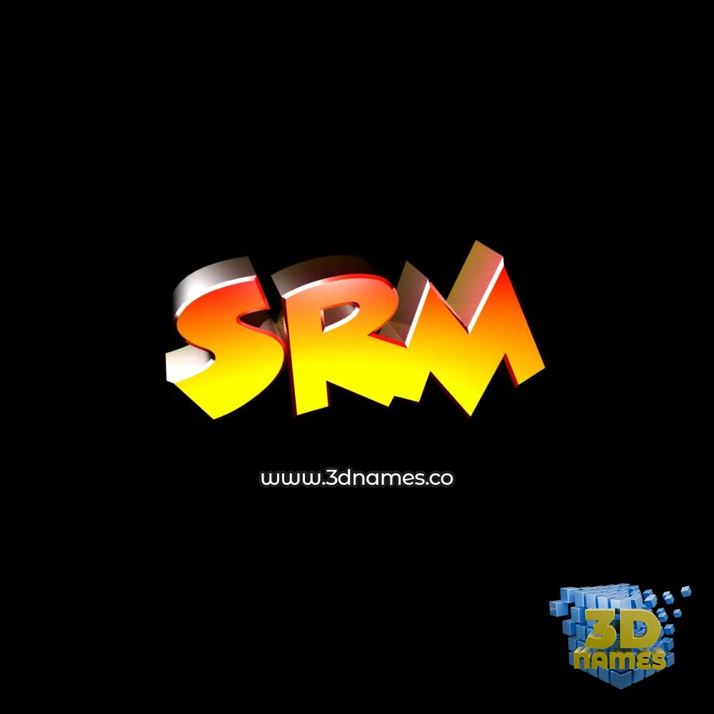srm in Black Background style - 3D name wallpaper