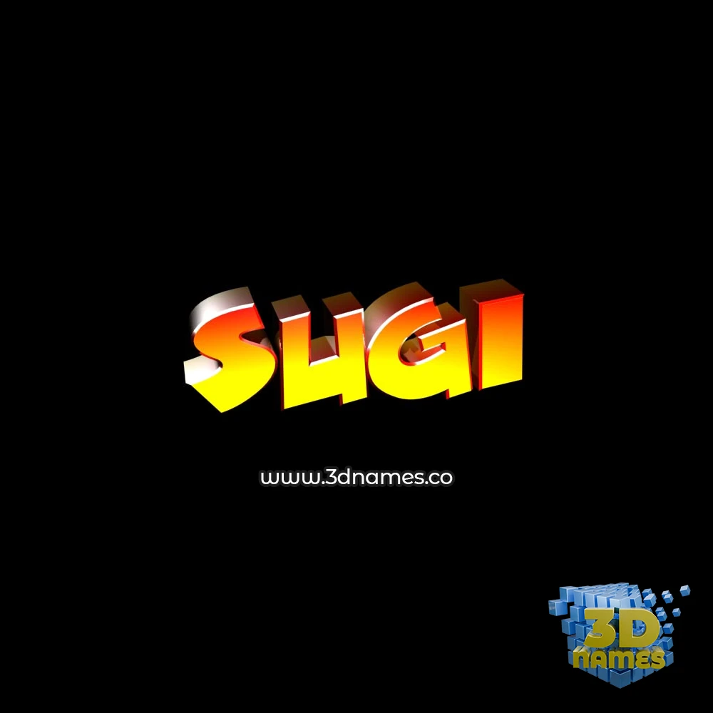 sugi in Black Background style - 3D name wallpaper