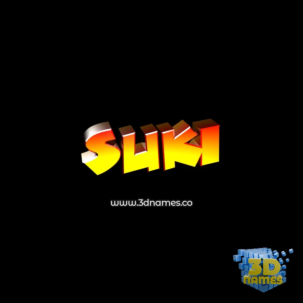 suki in Black Background style - 3D name wallpaper