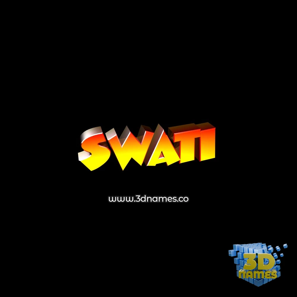 swati in Black Background style - 3D name wallpaper