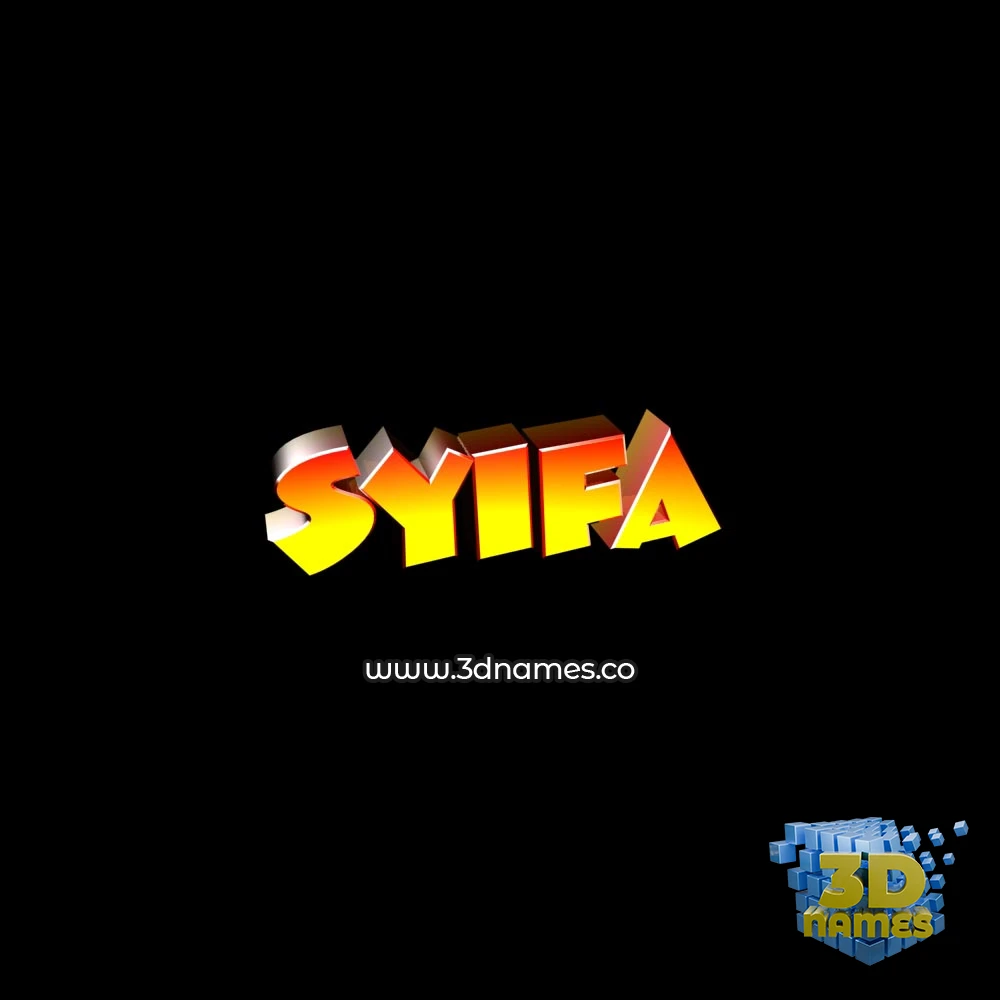 syifa in Black Background style - 3D name wallpaper