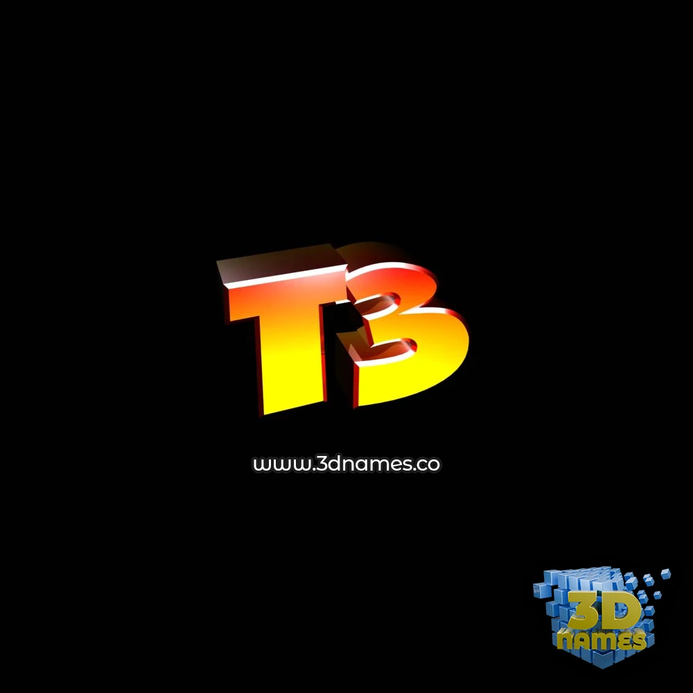 t3 in Black Background style - 3D name wallpaper