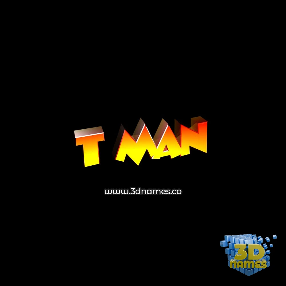 t man in Black Background style - 3D name wallpaper