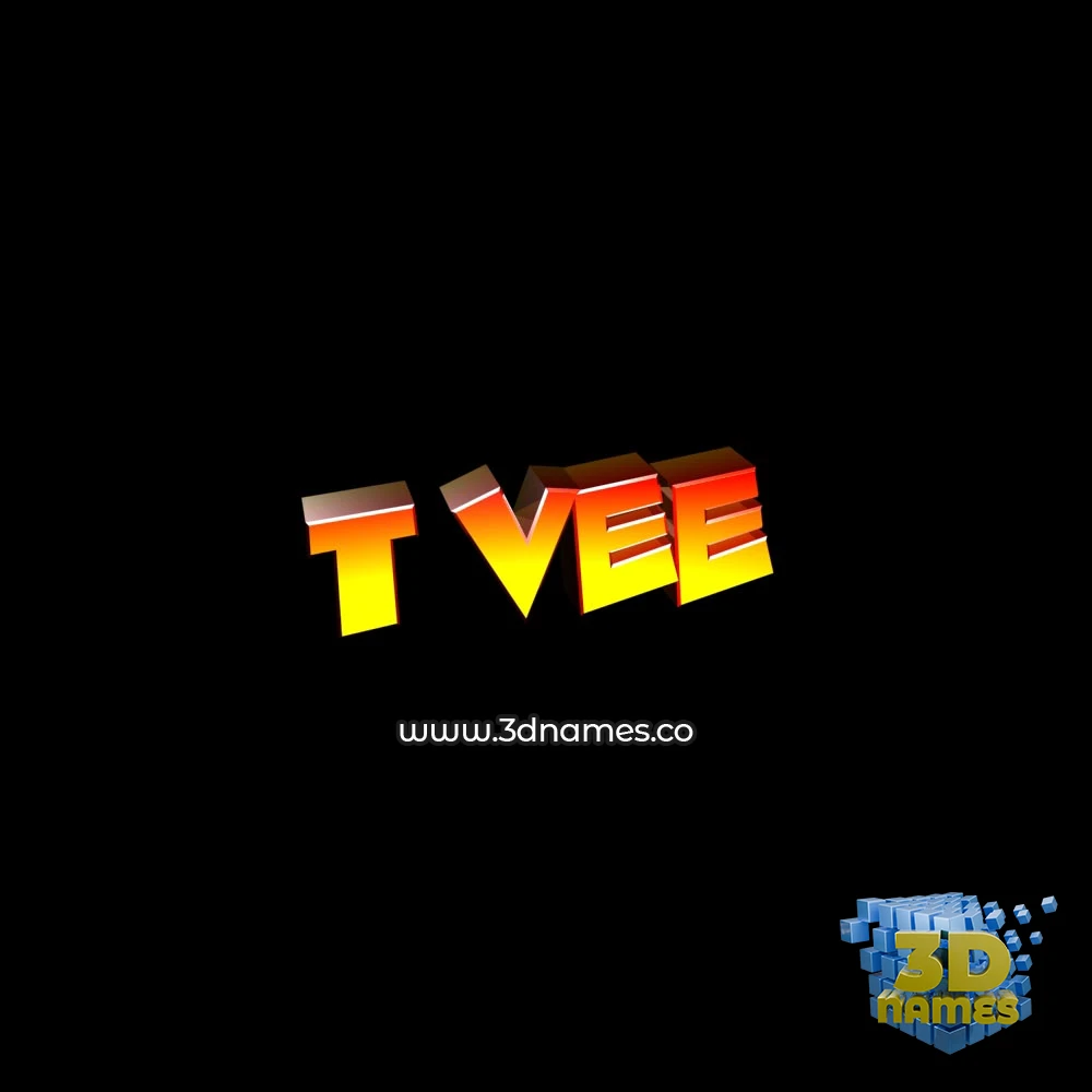 t vee in Black Background style - 3D name wallpaper