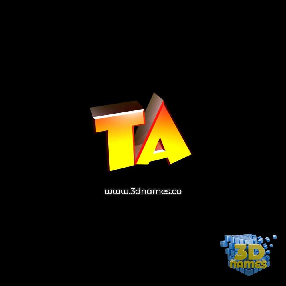 ta in Black Background style - 3D name wallpaper