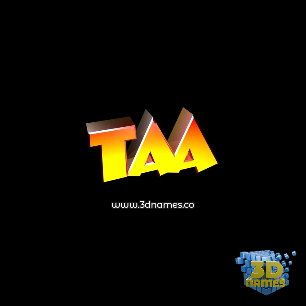 taa in Black Background style - 3D name wallpaper