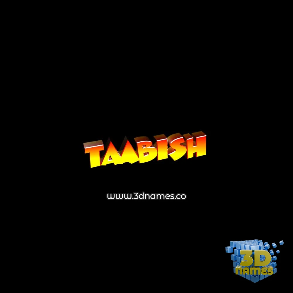 taabish in Black Background style - 3D name wallpaper