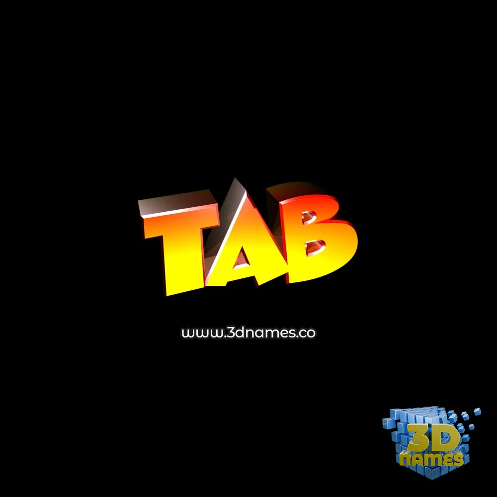 tab in Black Background style - 3D name wallpaper