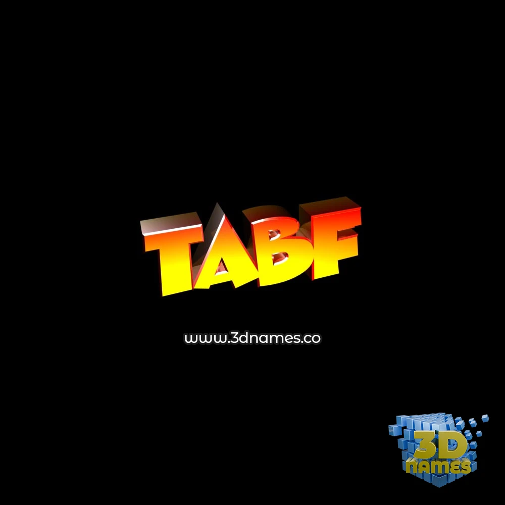 tabf in Black Background style - 3D name wallpaper