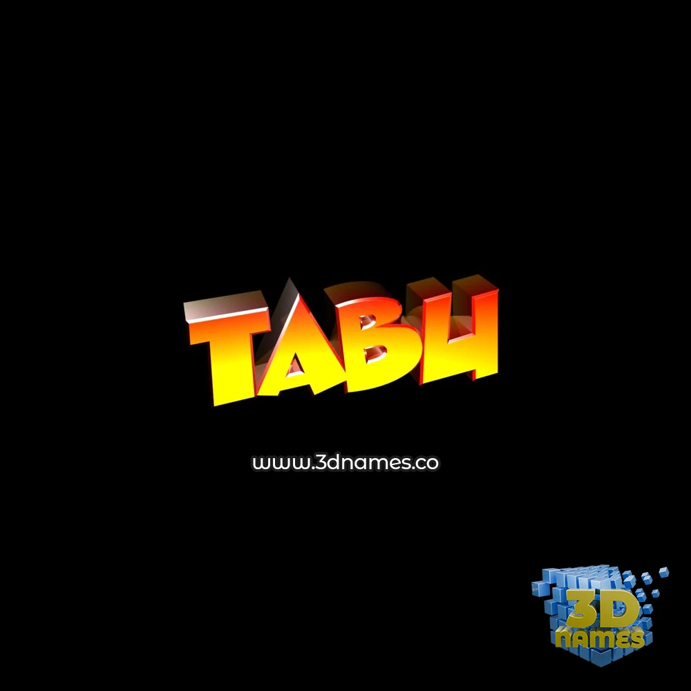 tabu in Black Background style - 3D name wallpaper