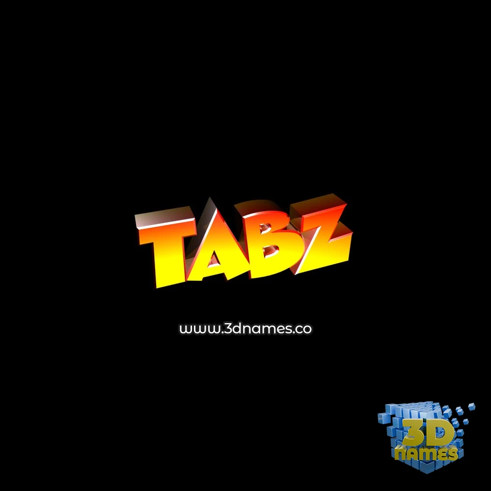 tabz in Black Background style - 3D name wallpaper