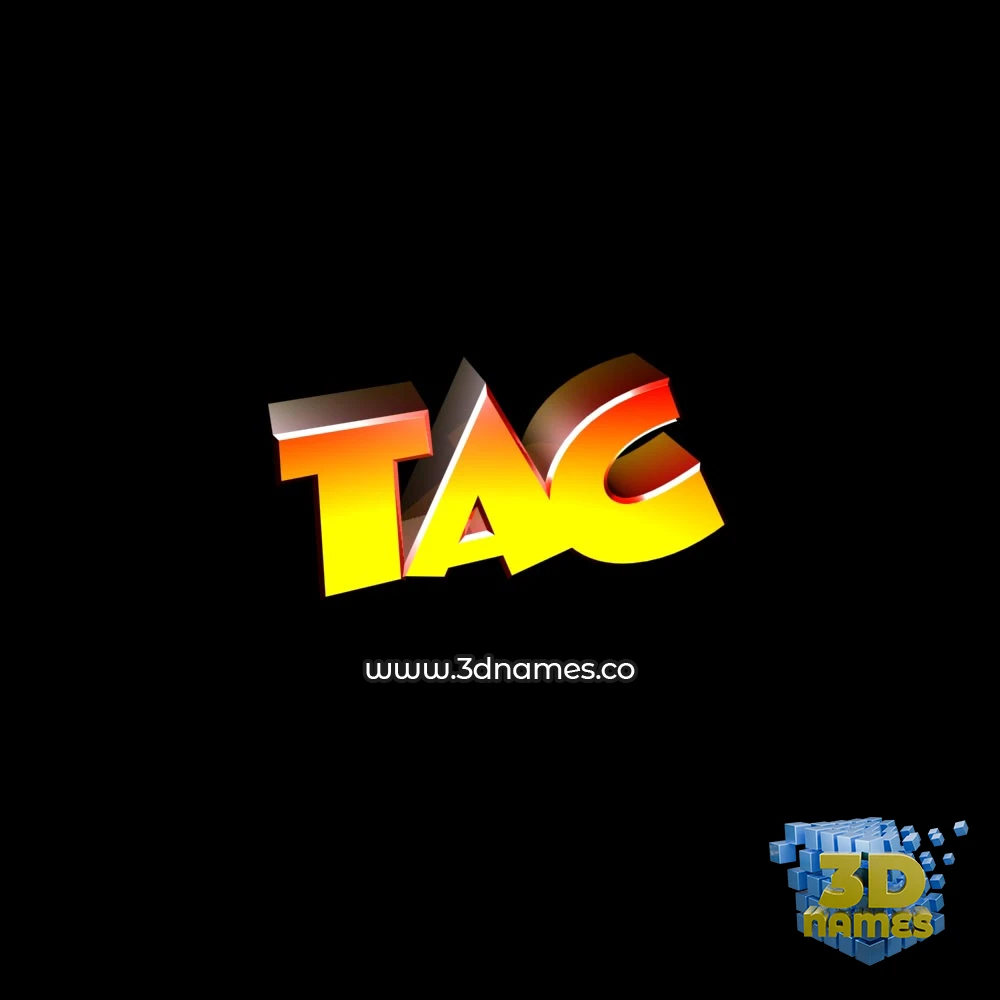 tac in Black Background style - 3D name wallpaper