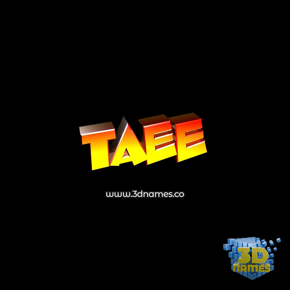taee in Black Background style - 3D name wallpaper