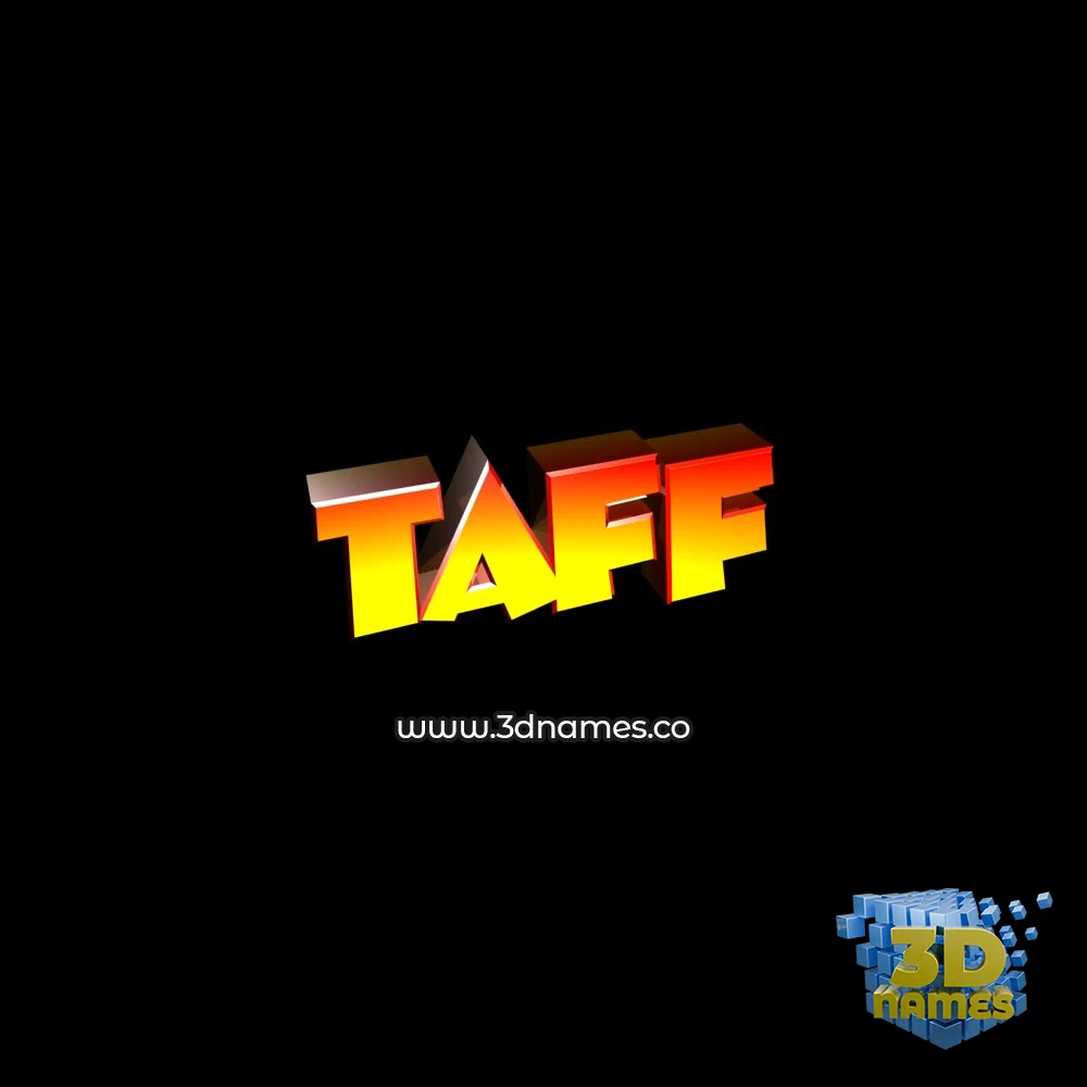 taff in Black Background style - 3D name wallpaper