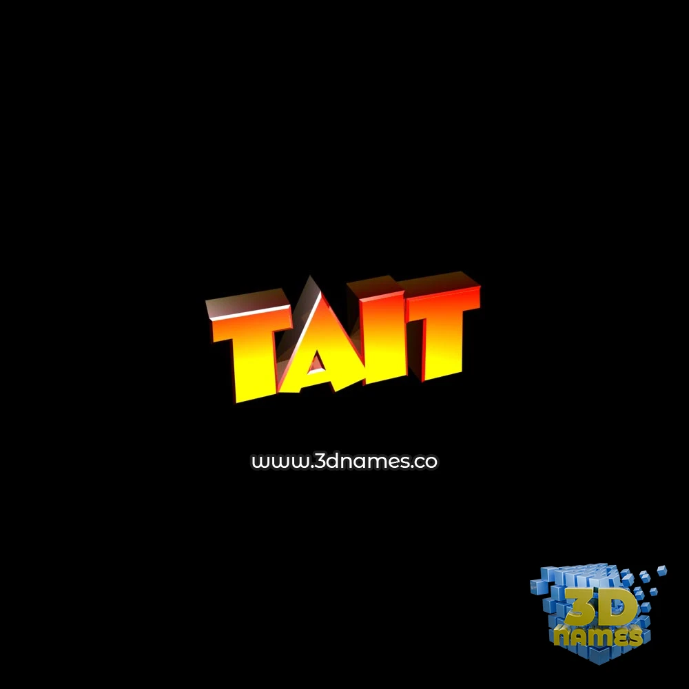 tait in Black Background style - 3D name wallpaper