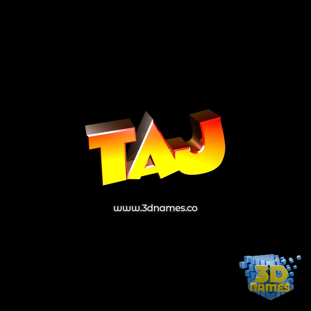 taj in Black Background style - 3D name wallpaper