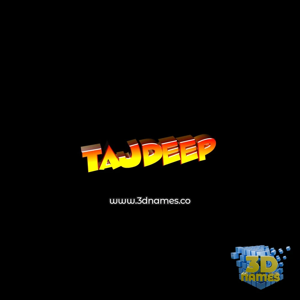 tajdeep in Black Background style - 3D name wallpaper