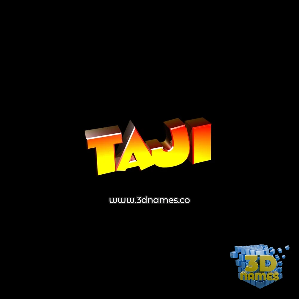 taji in Black Background style - 3D name wallpaper