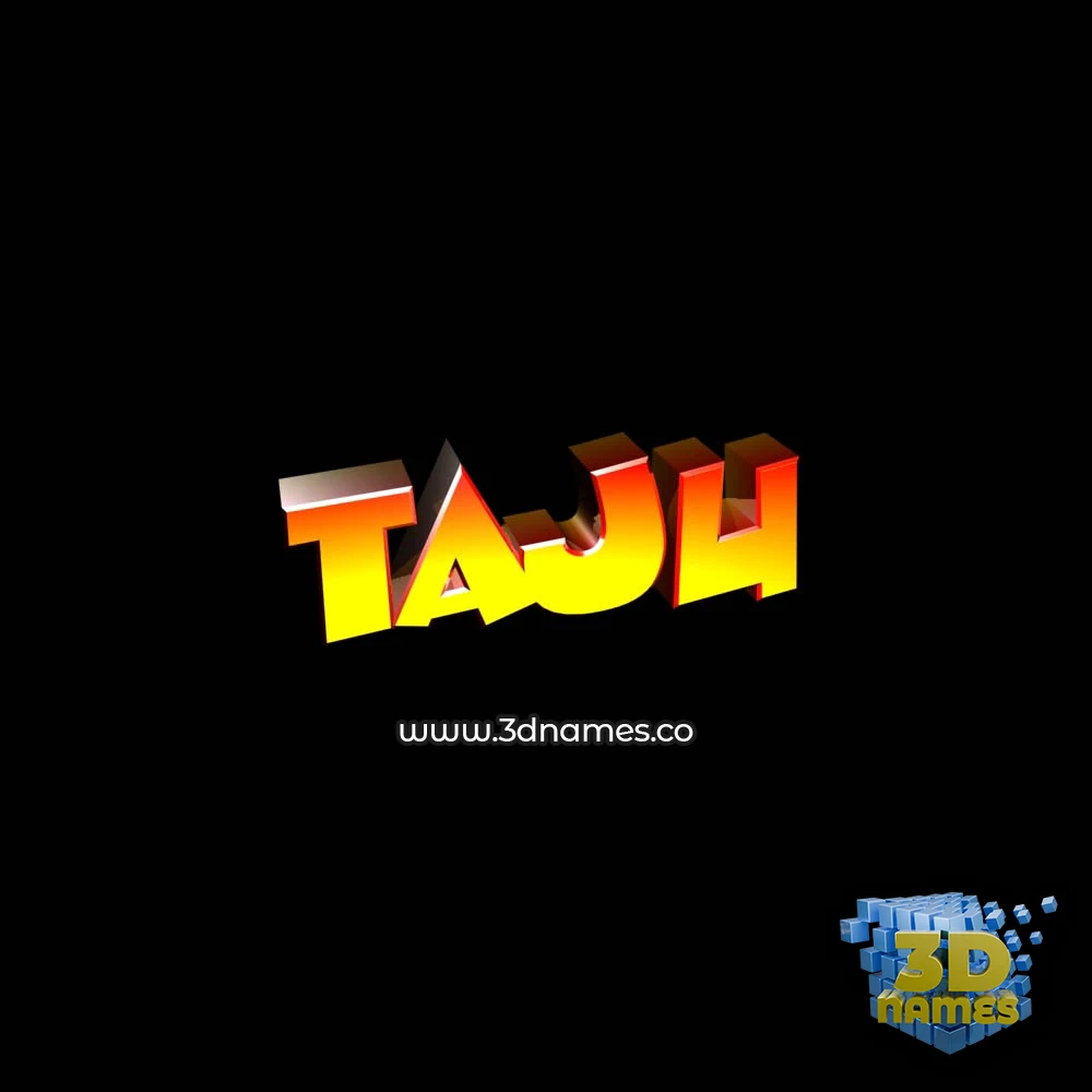 taju in Black Background style - 3D name wallpaper