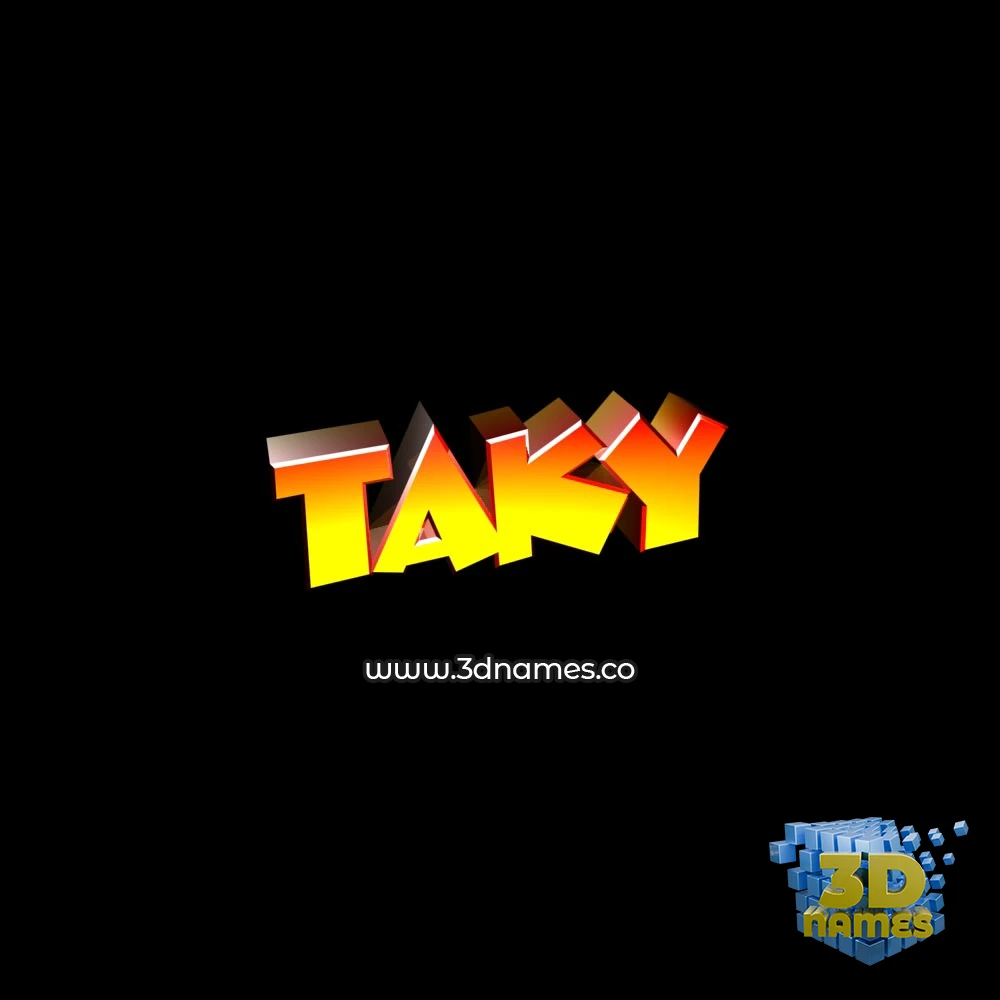 taky in Black Background style - 3D name wallpaper