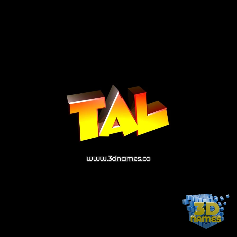 tal in Black Background style - 3D name wallpaper