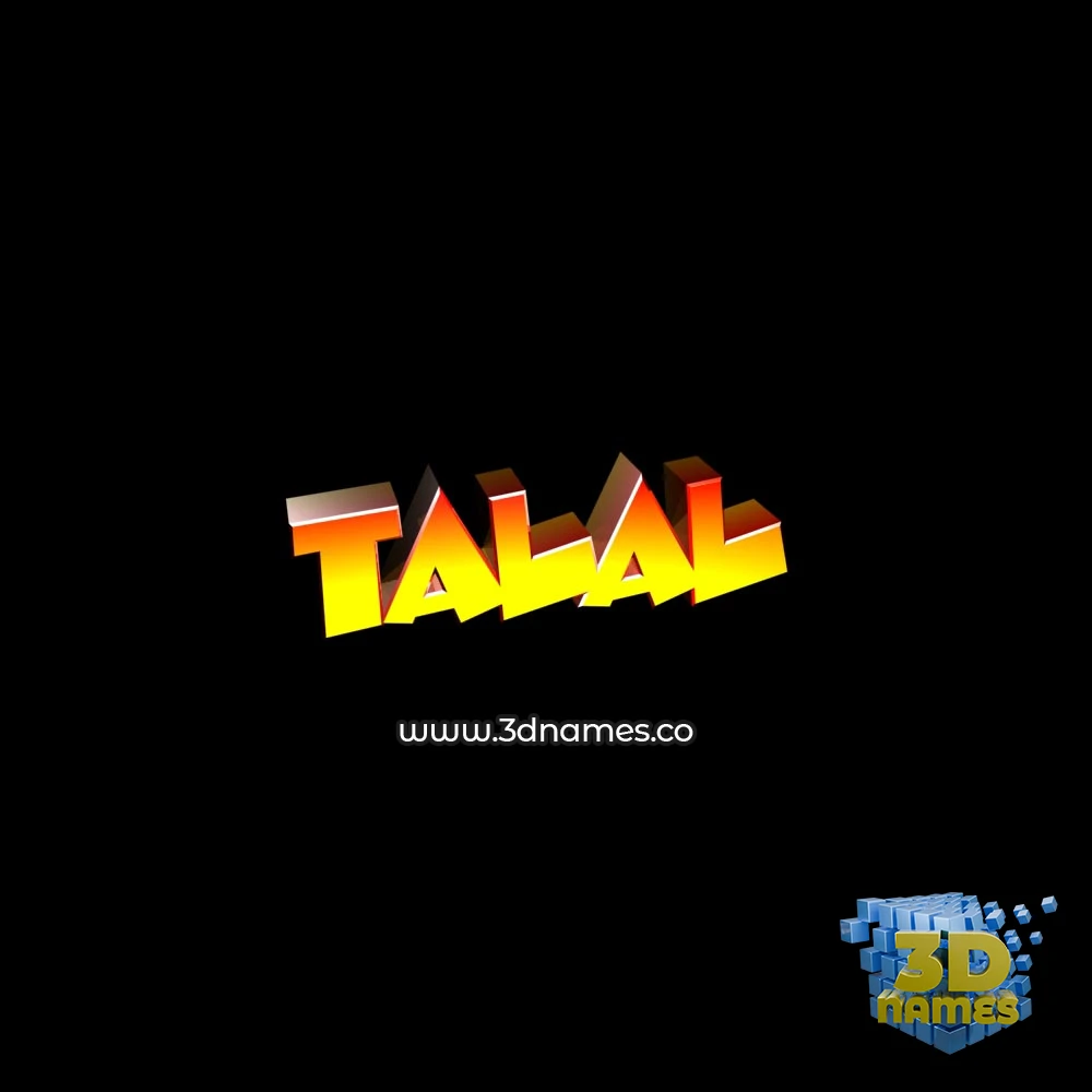 talal in Black Background style - 3D name wallpaper