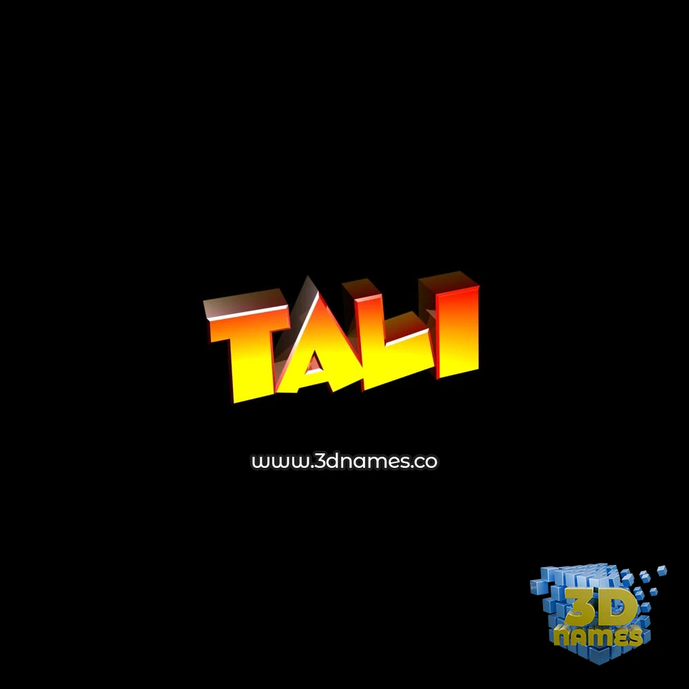 tali in Black Background style - 3D name wallpaper