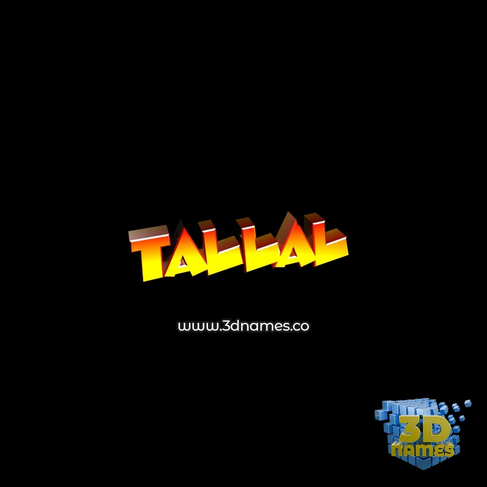 tallal in Black Background style - 3D name wallpaper