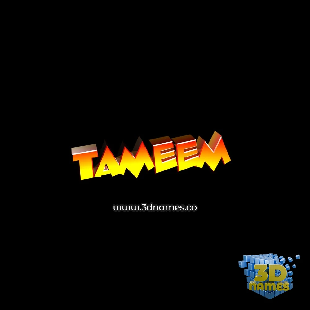 tameem in Black Background style - 3D name wallpaper