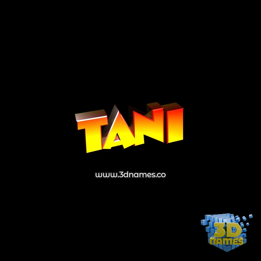 tani in Black Background style - 3D name wallpaper