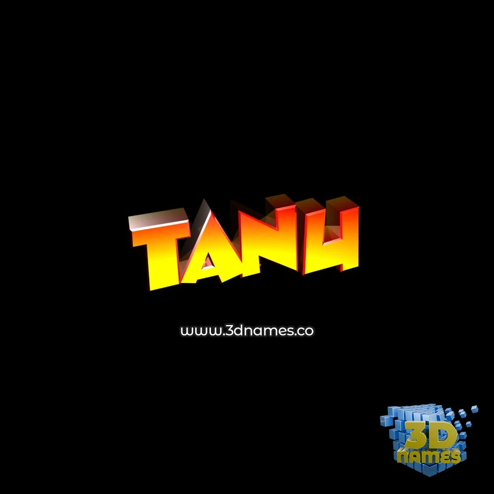 tanu in Black Background style - 3D name wallpaper