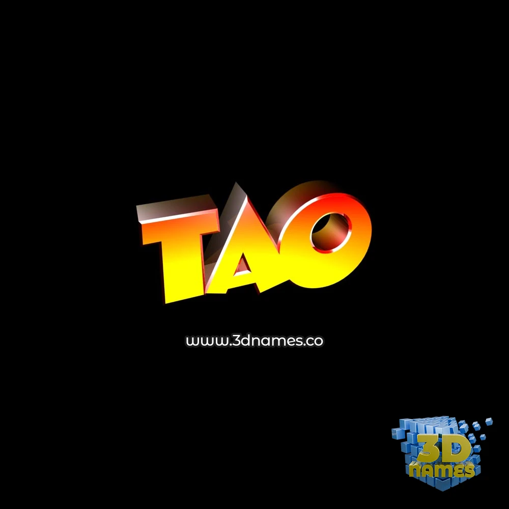 tao in Black Background style - 3D name wallpaper