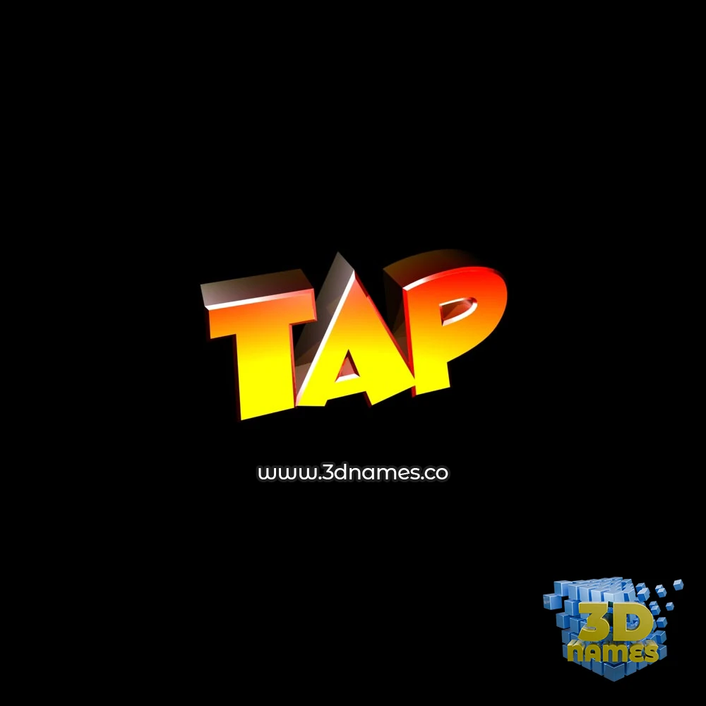 tap in Black Background style - 3D name wallpaper