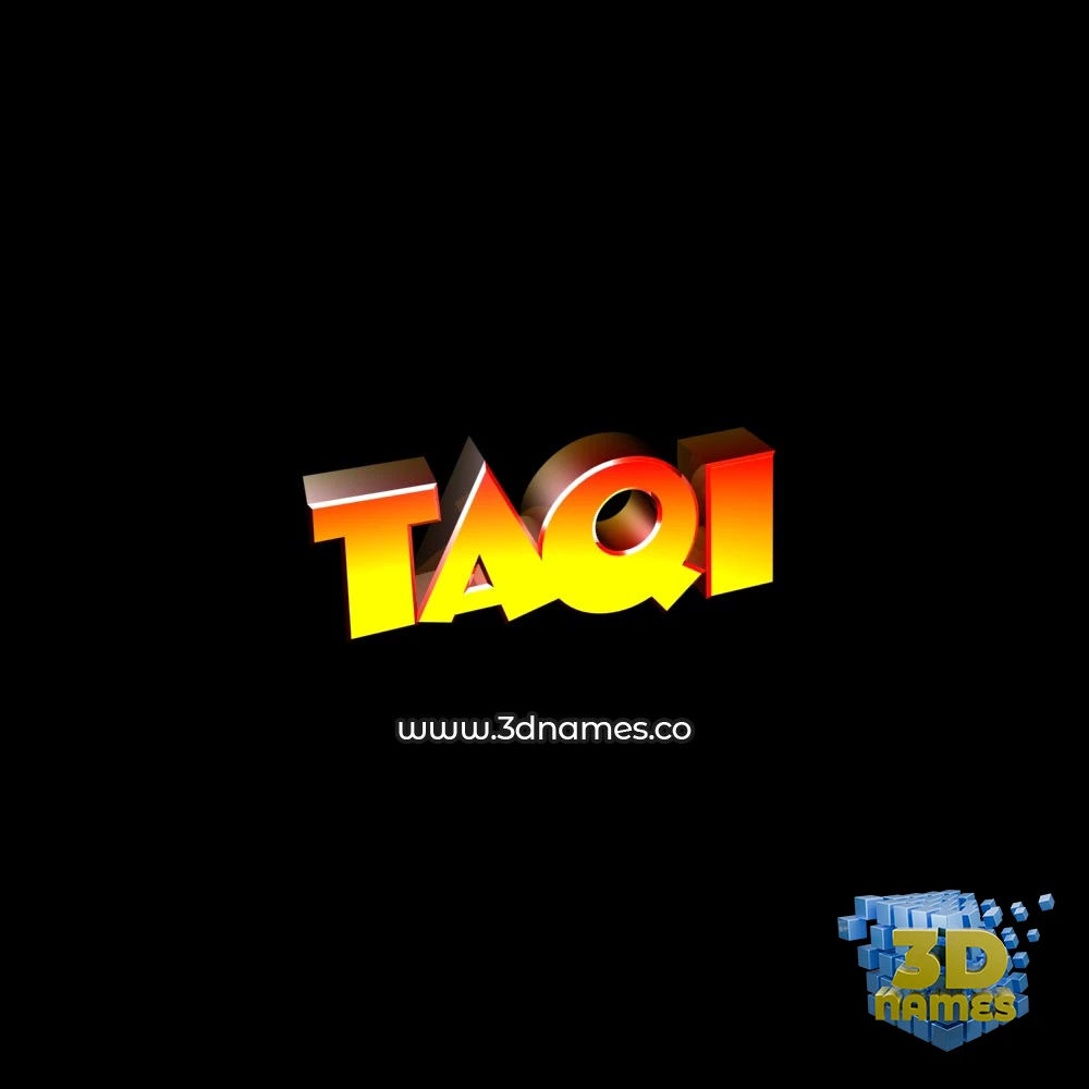 taqi in Black Background style - 3D name wallpaper