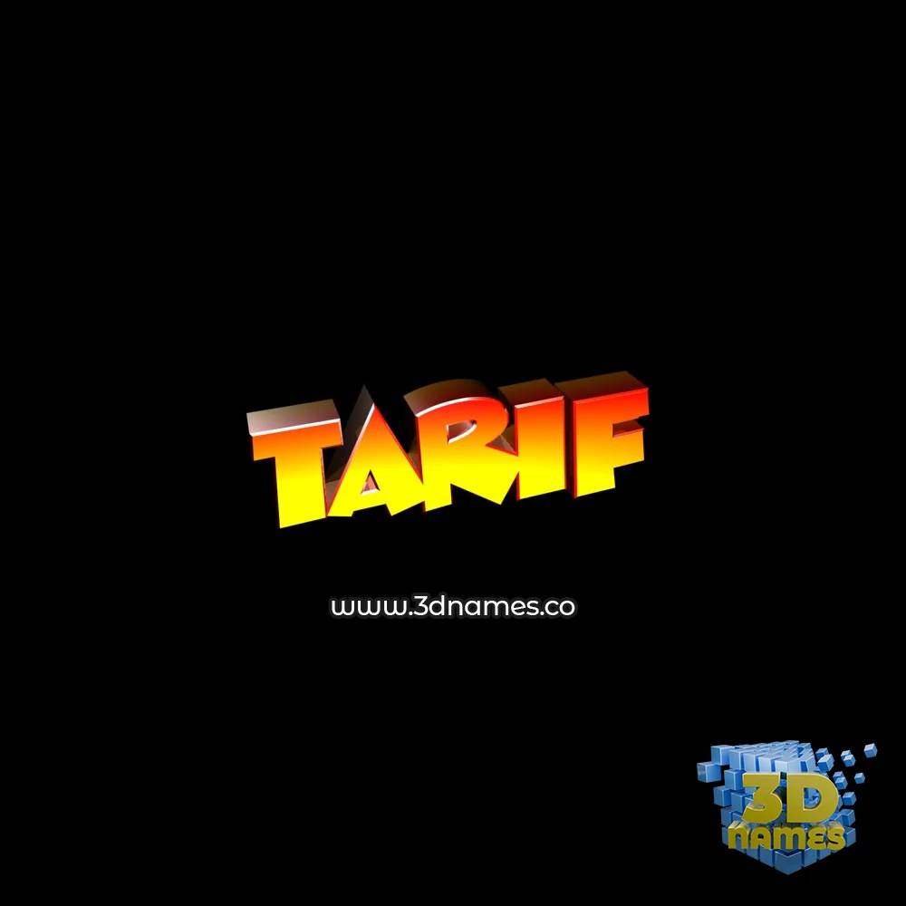 tarif in Black Background style - 3D name wallpaper