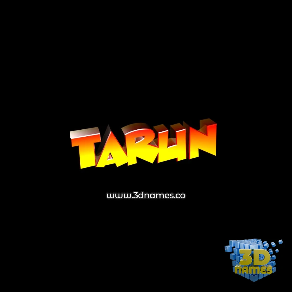 tarun in Black Background style - 3D name wallpaper