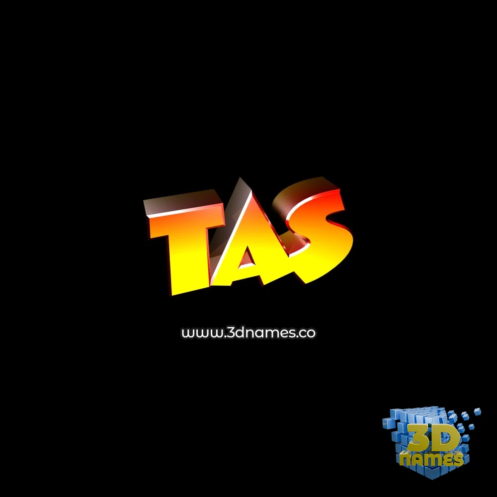 tas in Black Background style - 3D name wallpaper