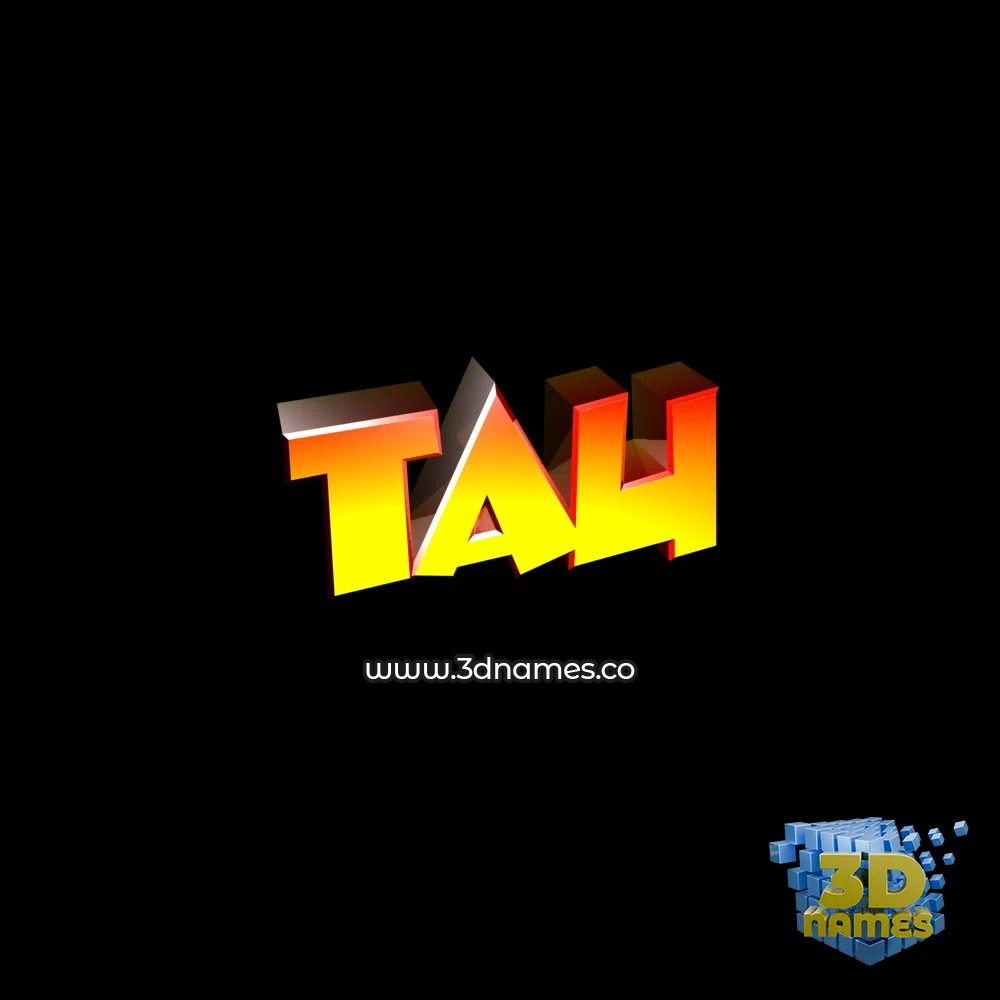 tau in Black Background style - 3D name wallpaper