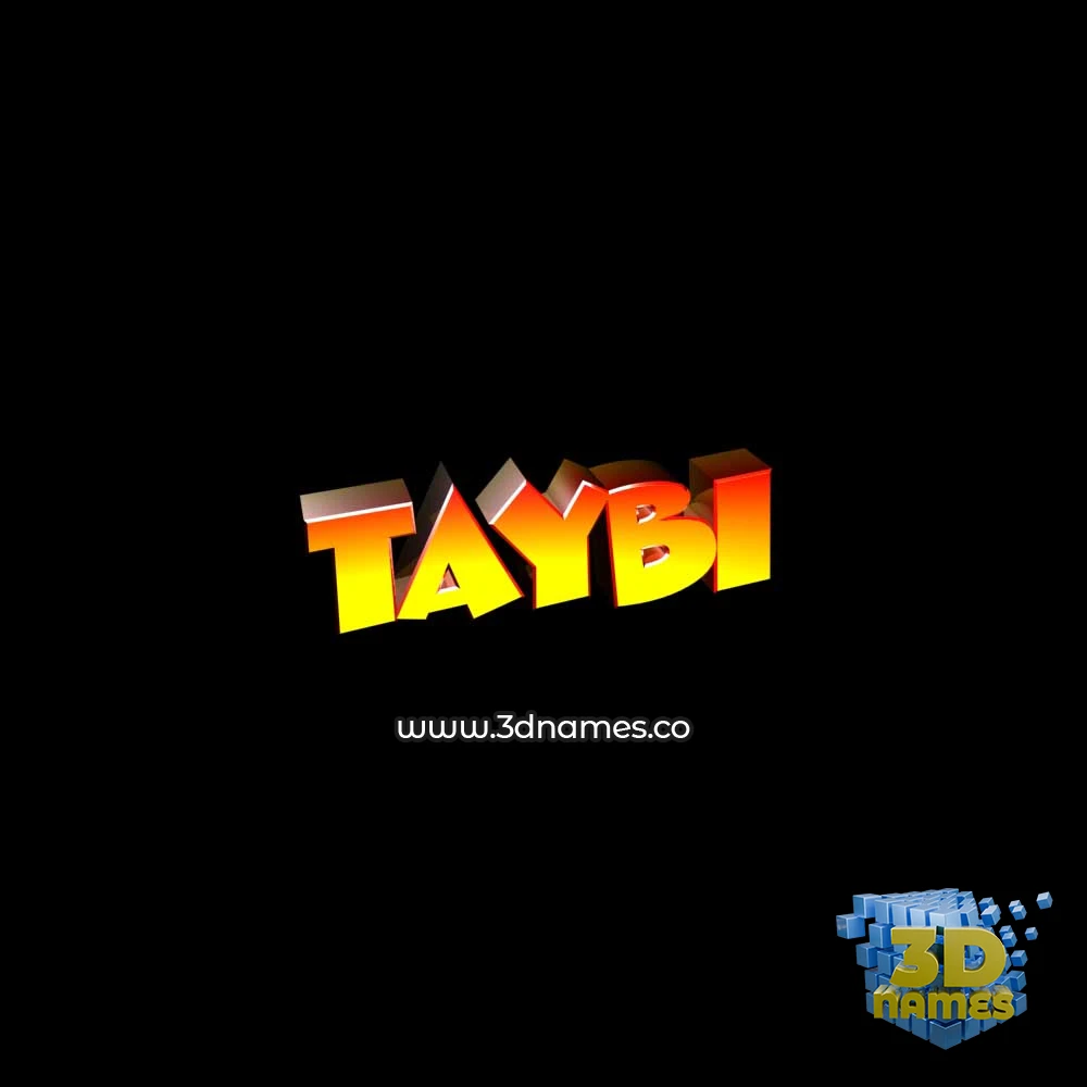 taybi in Black Background style - 3D name wallpaper