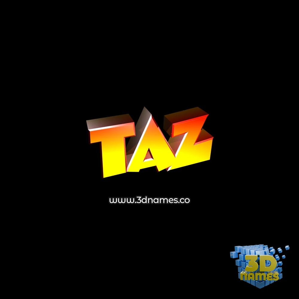 taz in Black Background style - 3D name wallpaper
