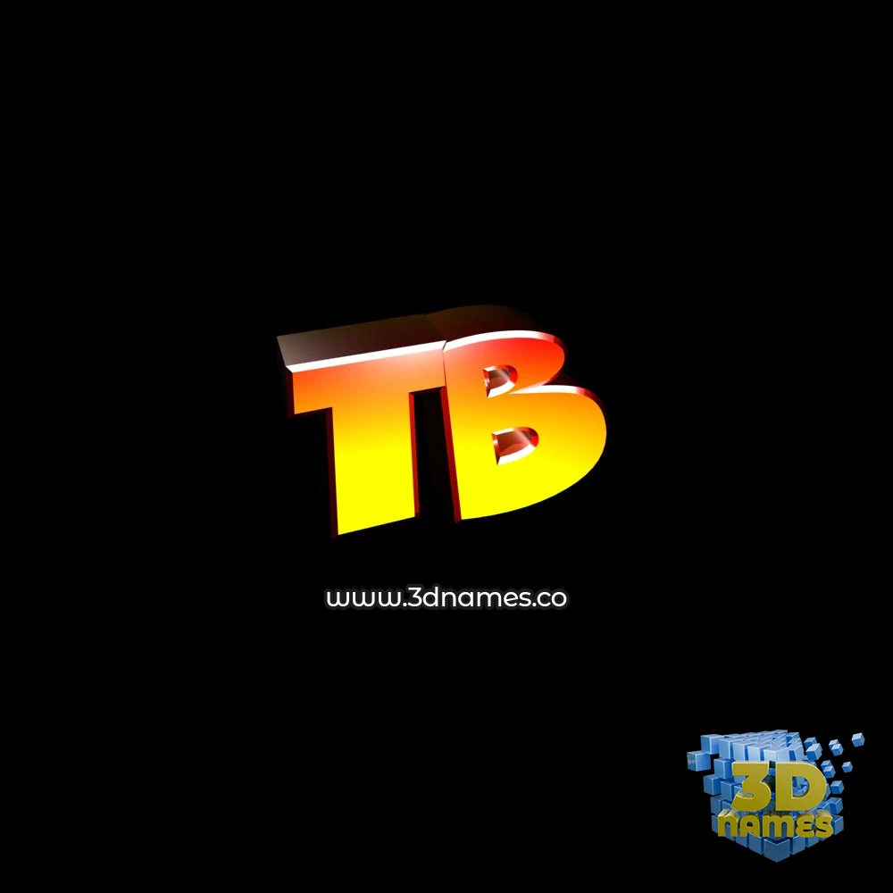 tb in Black Background style - 3D name wallpaper